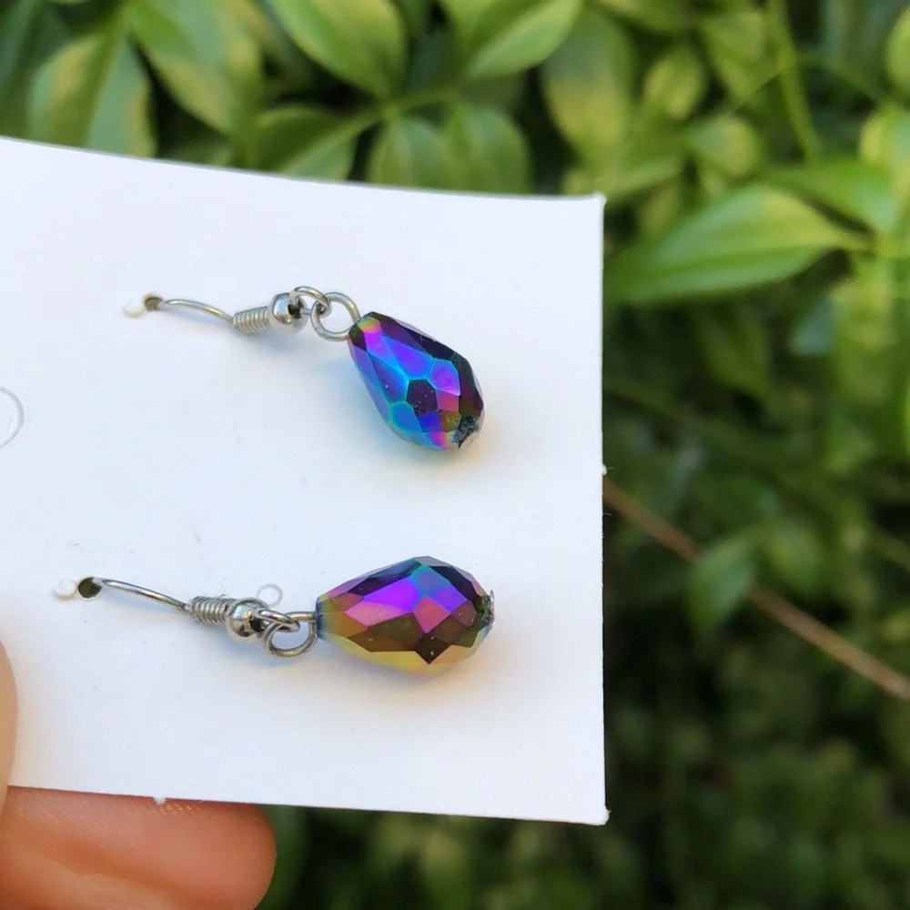 Peacock Crystal Drop Earrings